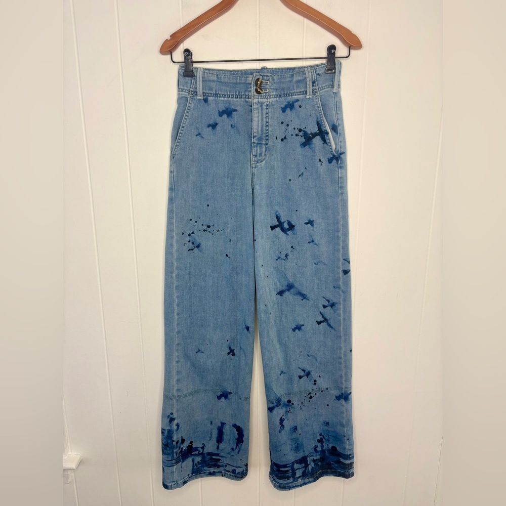 Manel Villalonga Pilcro Anthropologie Eventide Trouser High-Rise Wide-Leg Jeans - Picture 4 of 11